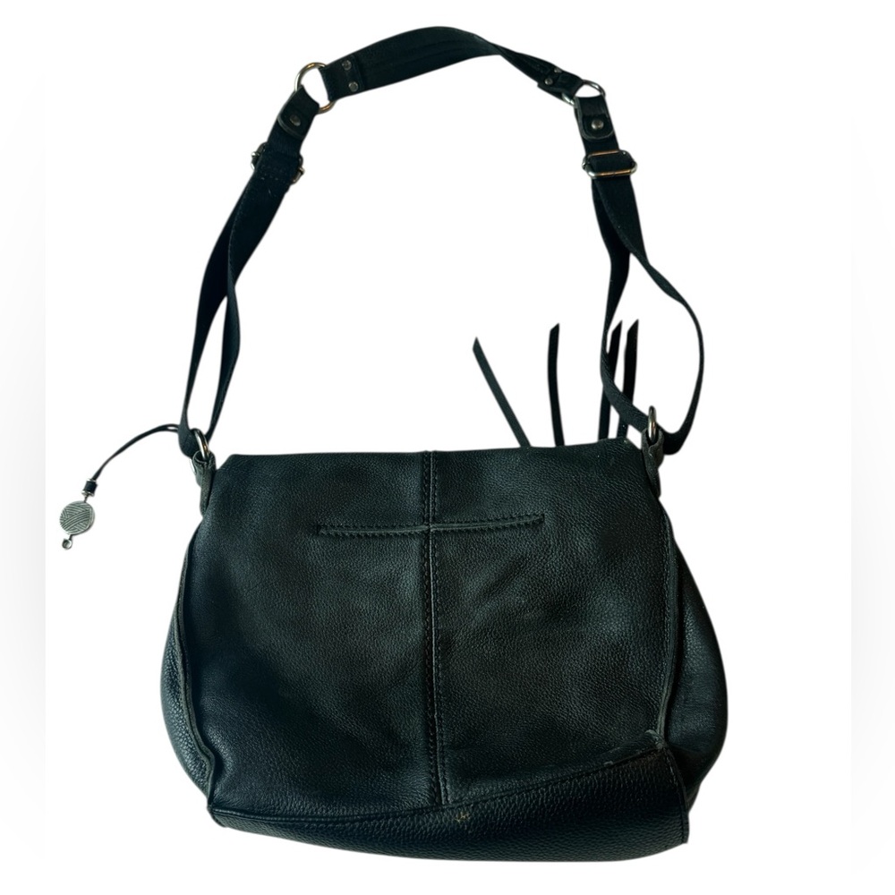 Vintage The Sak Black Leather Western Rocker Women's Shoulder Bag Purse - Picture 2 of 13